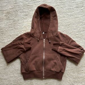 Brown Shein Zip up hoodie